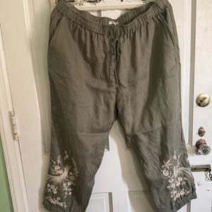 Johnny Was Linen Jogger pants XXL